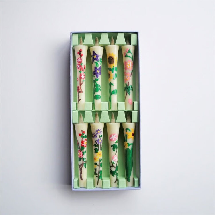 手描き絵ろうそく四季あかり