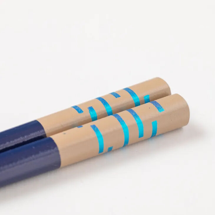 漆のお箸十八膳　風（青・茶） イメージ