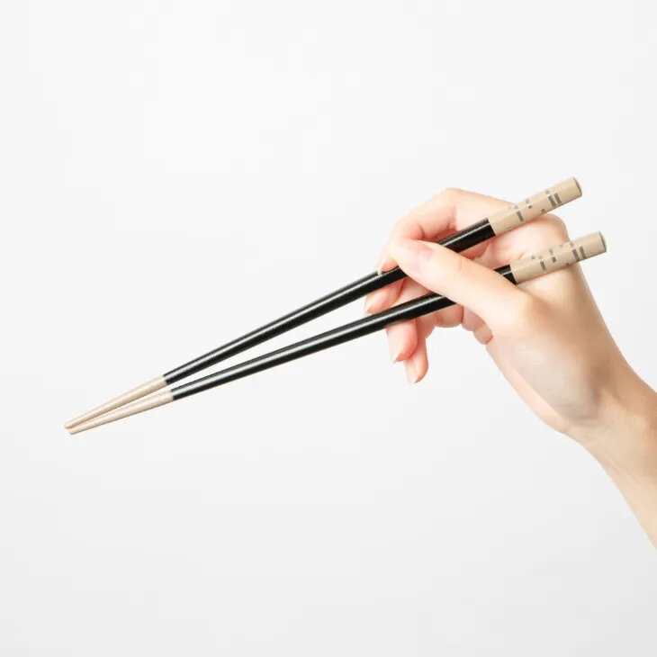漆のお箸十八膳　風（青・茶）